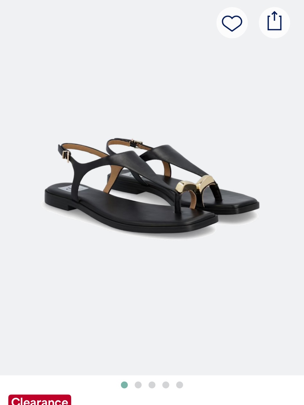 Dolce Vita Black Leather T-Strap Sandals with Gold Accent